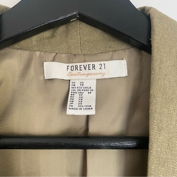 Olive Green Linen Blazer - Picture 5 of 5